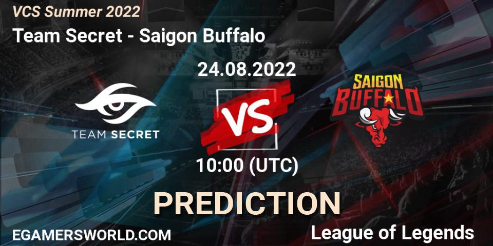 Team Secret - Saigon Buffalo: прогноз. 24.08.2022 at 10:00, LoL, VCS Summer 2022