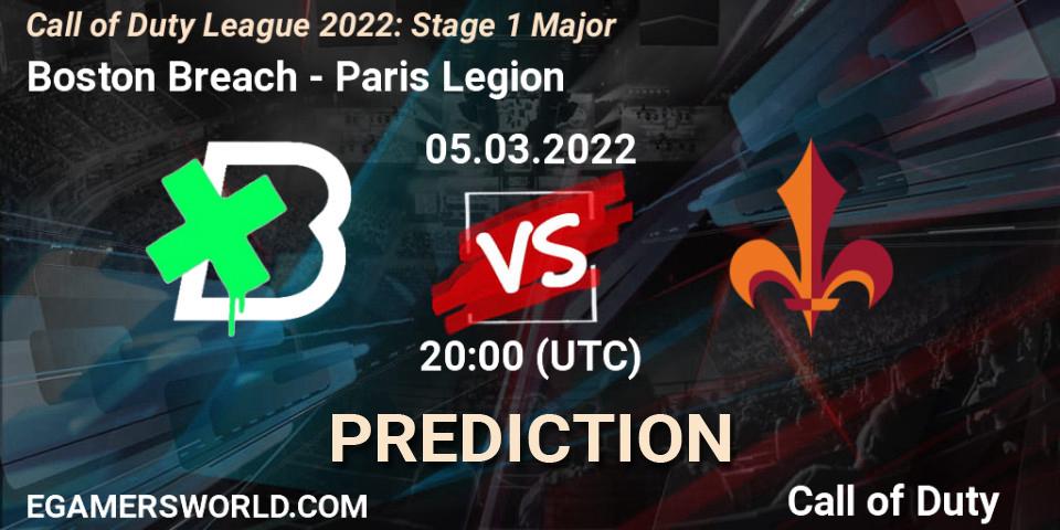 Boston Breach - Paris Legion: прогноз. 05.03.2022 at 20:00, Call of Duty, Call of Duty League 2022: Stage 1 Major