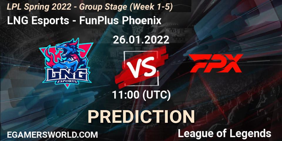 LNG Esports - FunPlus Phoenix: прогноз. 26.01.22, LoL, LPL Spring 2022 - Group Stage (Week 1-5)
