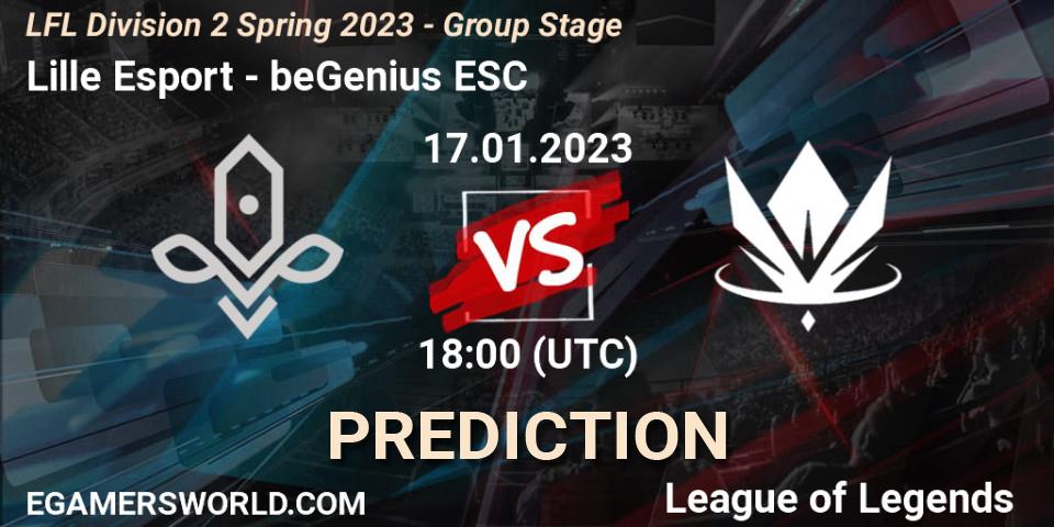 Lille Esport - beGenius ESC: прогноз. 17.01.2023 at 18:00, LoL, LFL Division 2 Spring 2023 - Group Stage