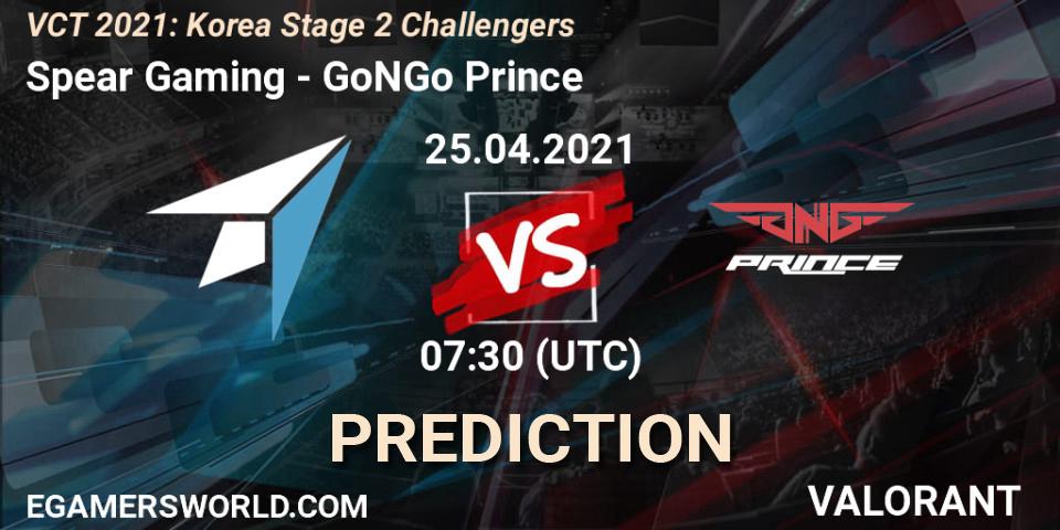 Spear Gaming - GoNGo Prince: прогноз. 25.04.2021 at 07:30, VALORANT, VCT 2021: Korea Stage 2 Challengers