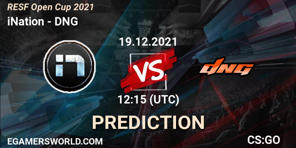 iNation - DNG: прогноз. 19.12.2021 at 12:15, Counter-Strike (CS2), RESF Open Cup 2021
