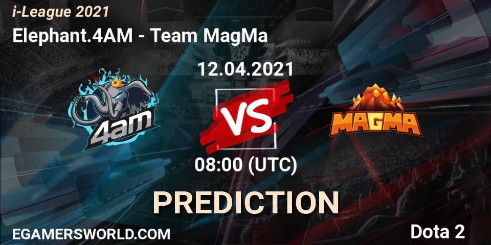 Elephant.4AM - Team MagMa: прогноз. 08.04.2021 at 08:03, Dota 2, i-League 2021 Season 1