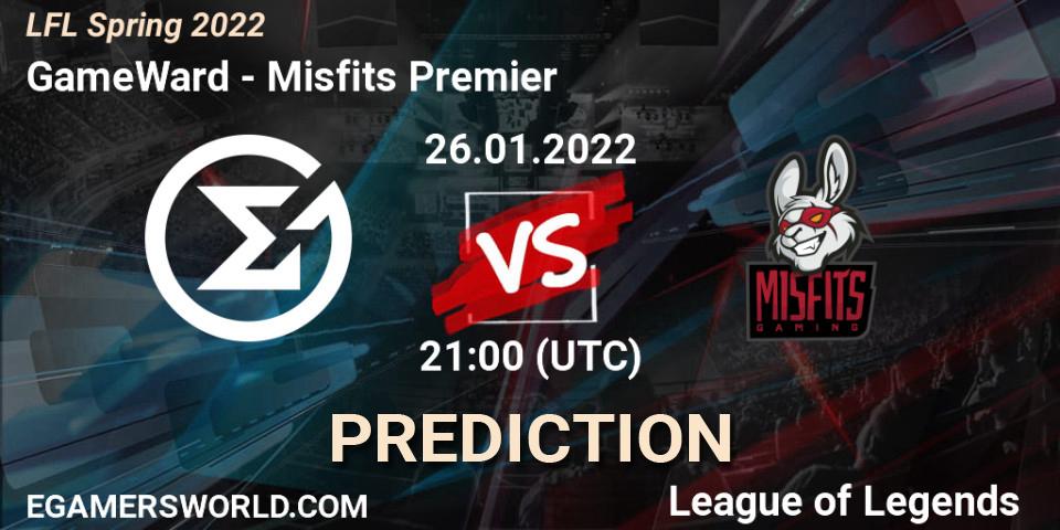 GameWard - Misfits Premier: прогноз. 26.01.2022 at 21:00, LoL, LFL Spring 2022