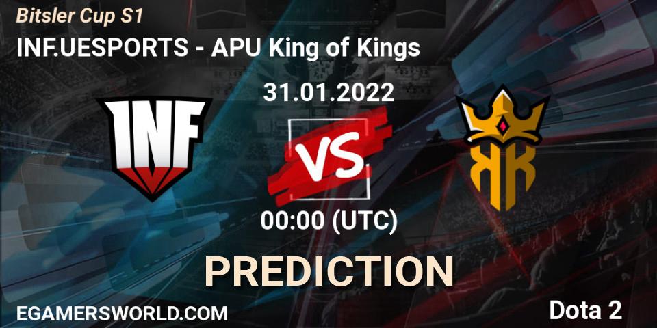 INF.UESPORTS - APU King of Kings: прогноз. 30.01.2022 at 21:05, Dota 2, Bitsler Cup S1