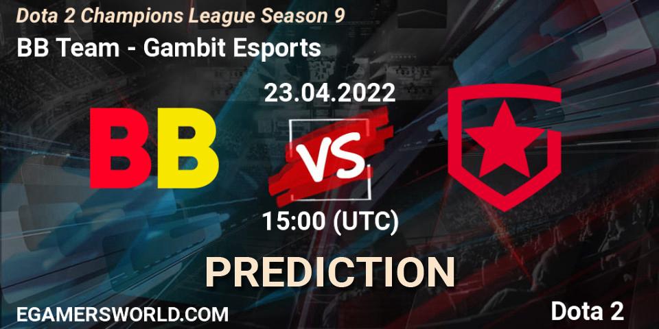 BB Team - Gambit Esports: прогноз. 23.04.2022 at 15:01, Dota 2, Dota 2 Champions League Season 9