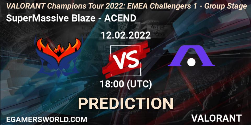 SuperMassive Blaze - ACEND: прогноз. 12.02.2022 at 18:30, VALORANT, VCT 2022: EMEA Challengers 1 - Group Stage