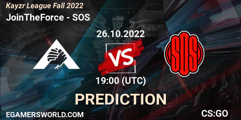 JoinTheForce - SOS: прогноз. 26.10.2022 at 19:00, Counter-Strike (CS2), Kayzr League Fall 2022