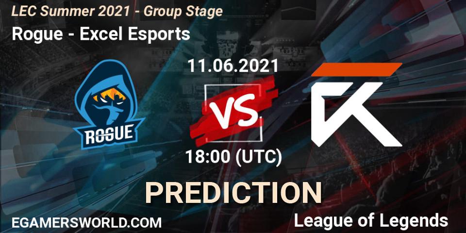 Rogue - Excel Esports: прогноз. 11.06.2021 at 18:00, LoL, LEC Summer 2021 - Group Stage