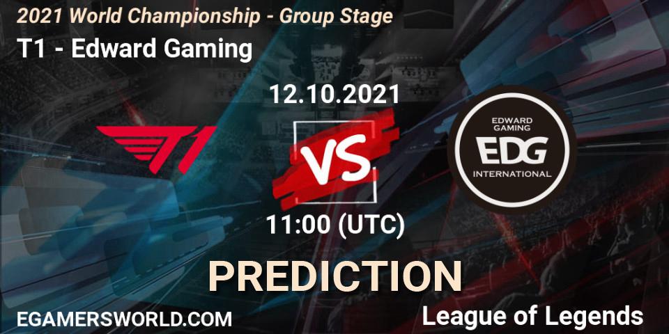 T1 - Edward Gaming: прогноз. 12.10.2021 at 11:00, LoL, 2021 World Championship - Group Stage