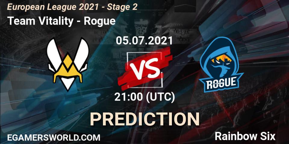 Team Vitality - Rogue: прогноз. 05.07.21, Rainbow Six, European League 2021 - Stage 2