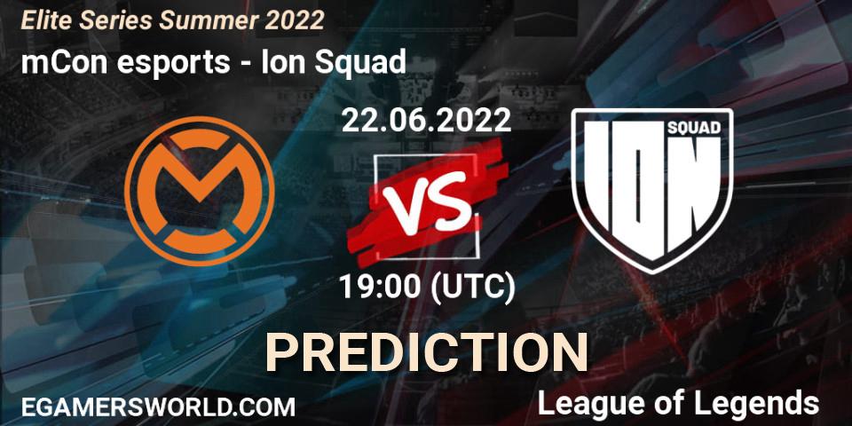 mCon esports - Ion Squad: прогноз. 22.06.2022 at 19:00, LoL, Elite Series Summer 2022