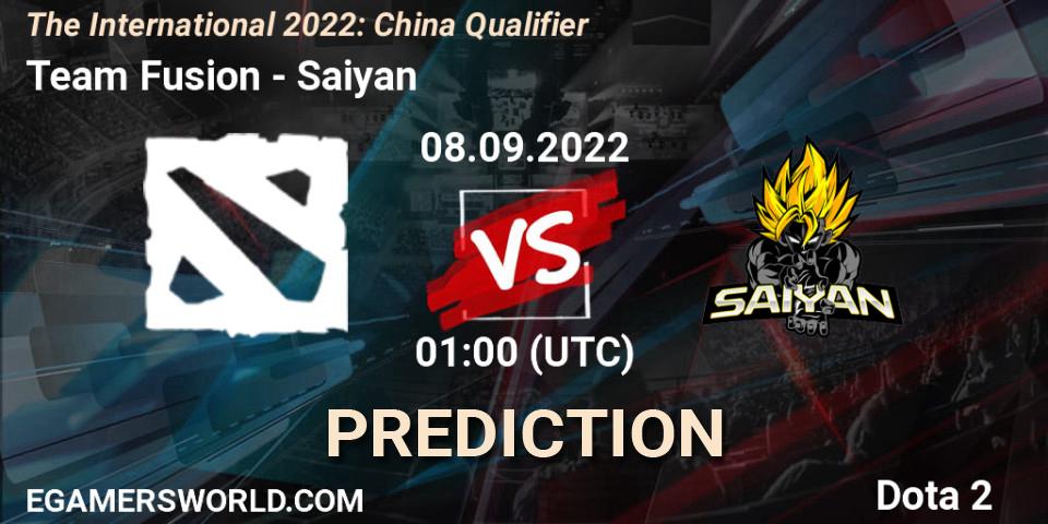 Team Fusion - Saiyan: прогноз. 08.09.2022 at 01:03, Dota 2, The International 2022: China Qualifier