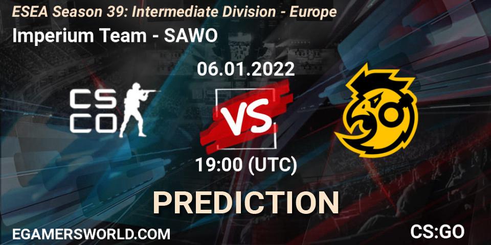 Imperium Team - SAWO: прогноз. 06.01.2022 at 19:00, Counter-Strike (CS2), ESEA Season 39: Intermediate Division - Europe