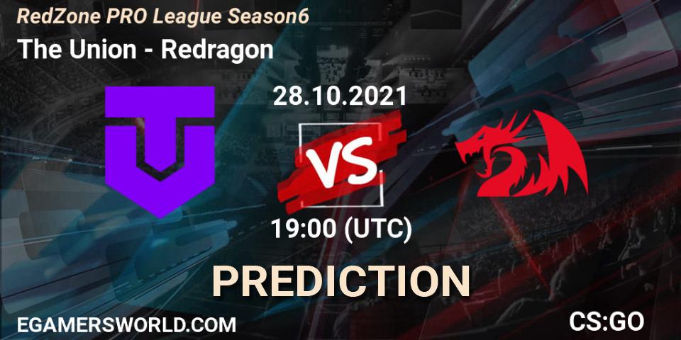 The Union - Redragon: прогноз. 28.10.2021 at 20:00, Counter-Strike (CS2), RedZone PRO League Season 6
