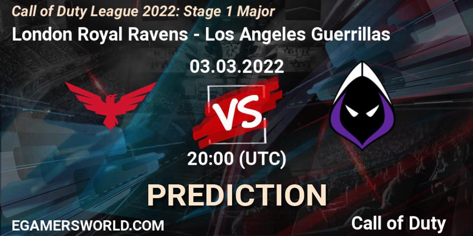 London Royal Ravens - Los Angeles Guerrillas: прогноз. 03.03.2022 at 20:00, Call of Duty, Call of Duty League 2022: Stage 1 Major
