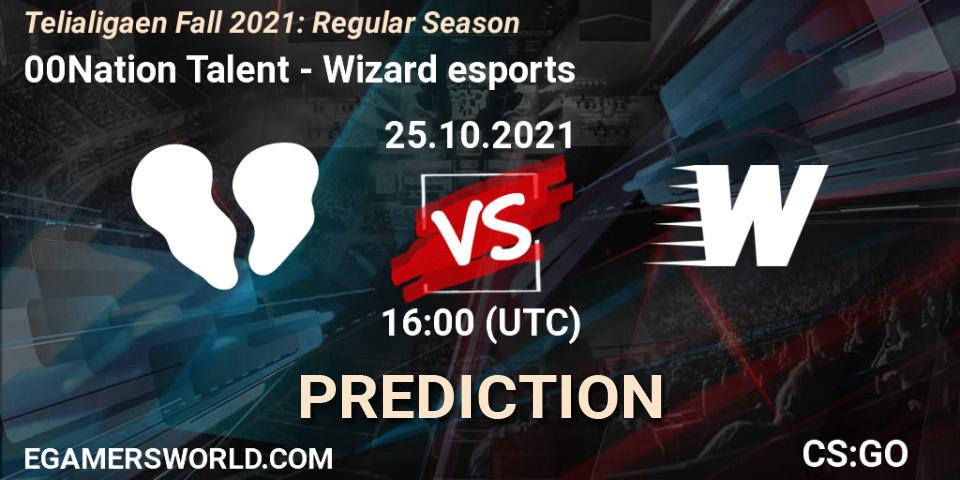 00Nation Talent - Wizard esports: прогноз. 25.10.2021 at 16:00, Counter-Strike (CS2), Telialigaen Fall 2021: Regular Season