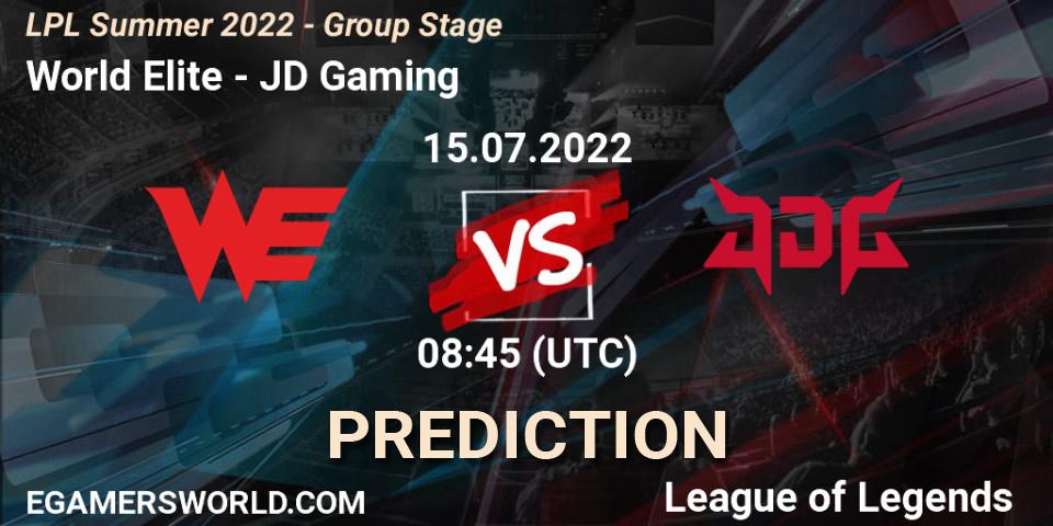 World Elite - JD Gaming: прогноз. 15.07.2022 at 09:00, LoL, LPL Summer 2022 - Group Stage