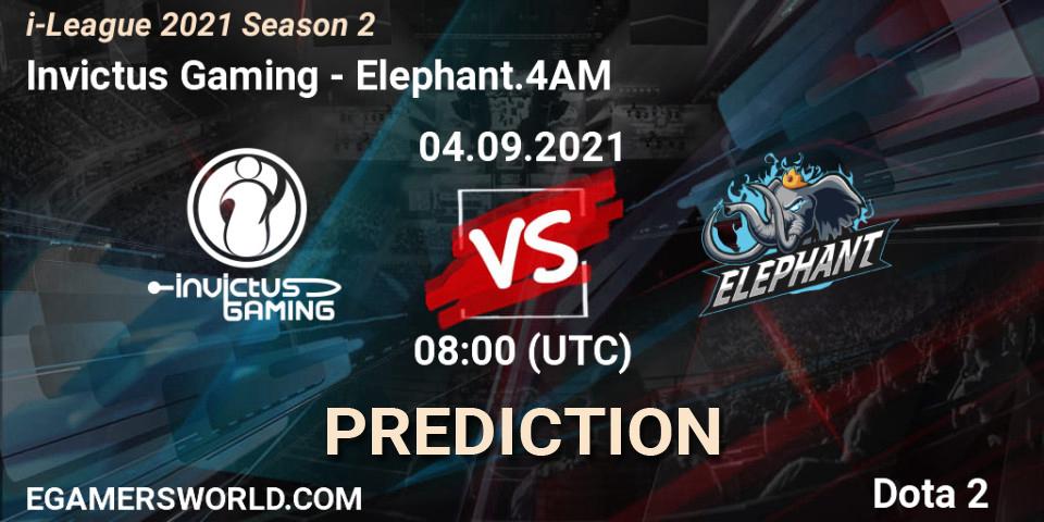 Invictus Gaming - Elephant.4AM: прогноз. 04.09.21, Dota 2, i-League 2021 Season 2