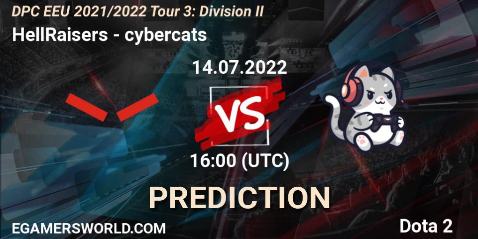 HellRaisers - cybercats: прогноз. 14.07.2022 at 17:10, Dota 2, DPC EEU 2021/2022 Tour 3: Division II