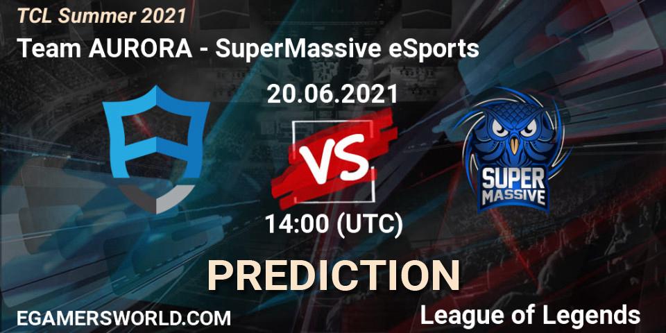 Team AURORA - SuperMassive eSports: прогноз. 20.06.2021 at 14:00, LoL, TCL Summer 2021