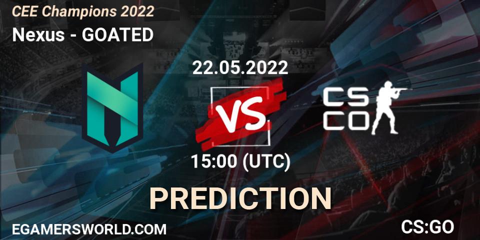 Nexus - GOATED: прогноз. 22.05.2022 at 15:00, Counter-Strike (CS2), CEE Champions 2022