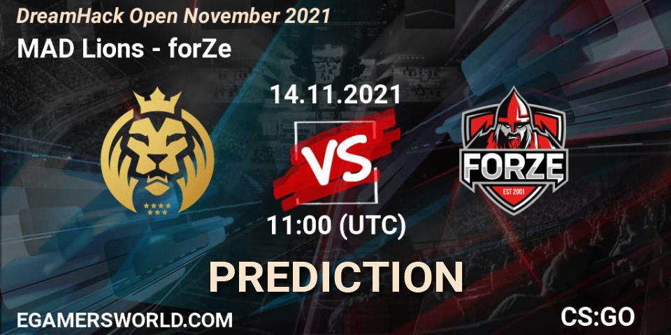 MAD Lions - forZe: прогноз. 14.11.2021 at 11:00, Counter-Strike (CS2), DreamHack Open November 2021
