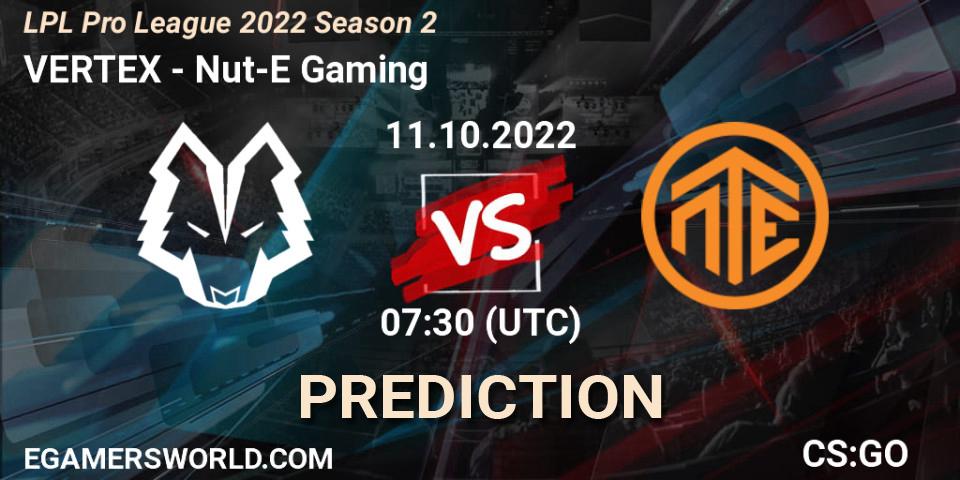 VERTEX - Nut-E Gaming: прогноз. 11.10.2022 at 07:30, Counter-Strike (CS2), LPL Pro League 2022 Season 2