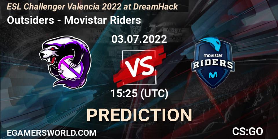 Outsiders - Movistar Riders: прогноз. 03.07.22, CS2 (CS:GO), ESL Challenger Valencia 2022 at DreamHack