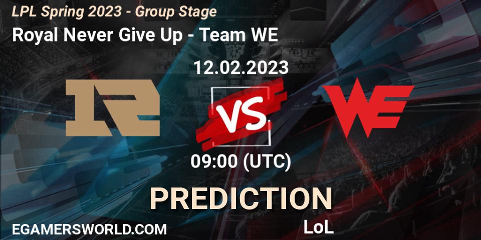 Royal Never Give Up - Team WE: прогноз. 12.02.23, LoL, LPL Spring 2023 - Group Stage