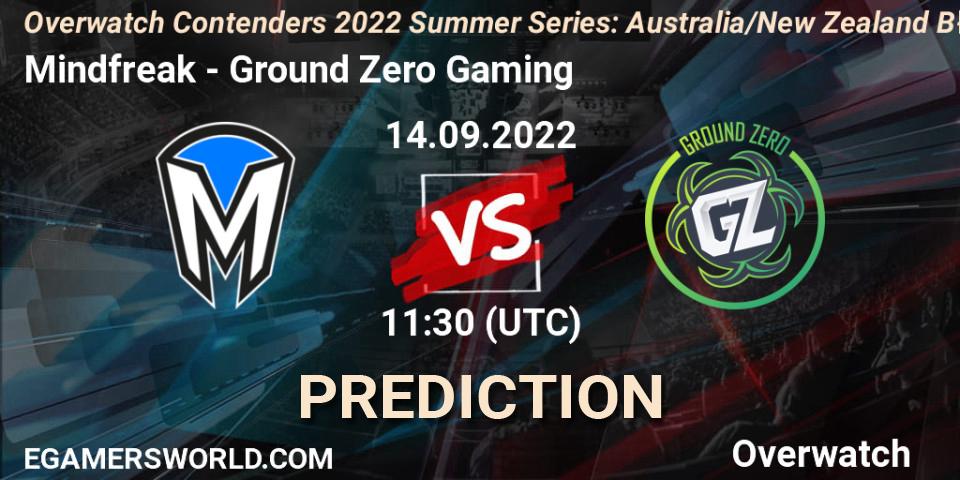 Mindfreak - Ground Zero Gaming: прогноз. 15.09.22, Overwatch, Overwatch Contenders 2022 Summer Series: Australia/New Zealand B-Sides