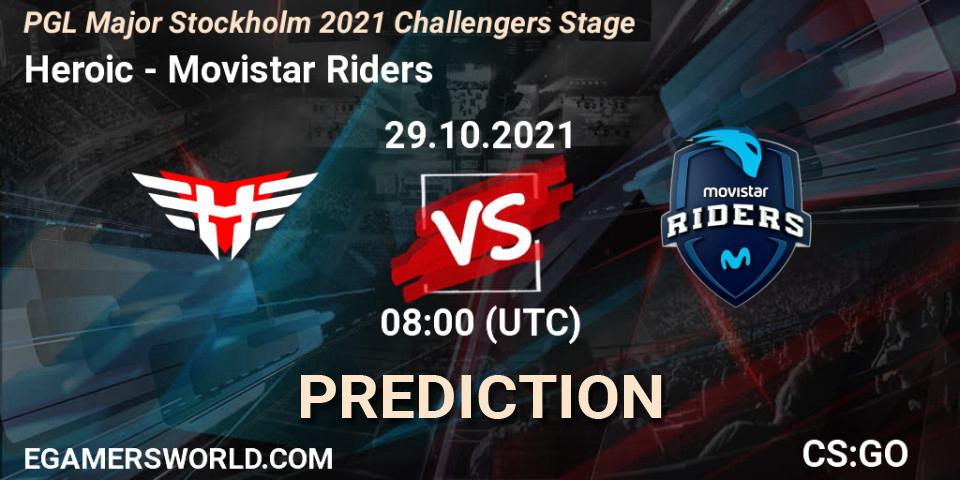 Heroic - Movistar Riders: прогноз. 29.10.2021 at 08:15, Counter-Strike (CS2), PGL Major Stockholm 2021 Challengers Stage
