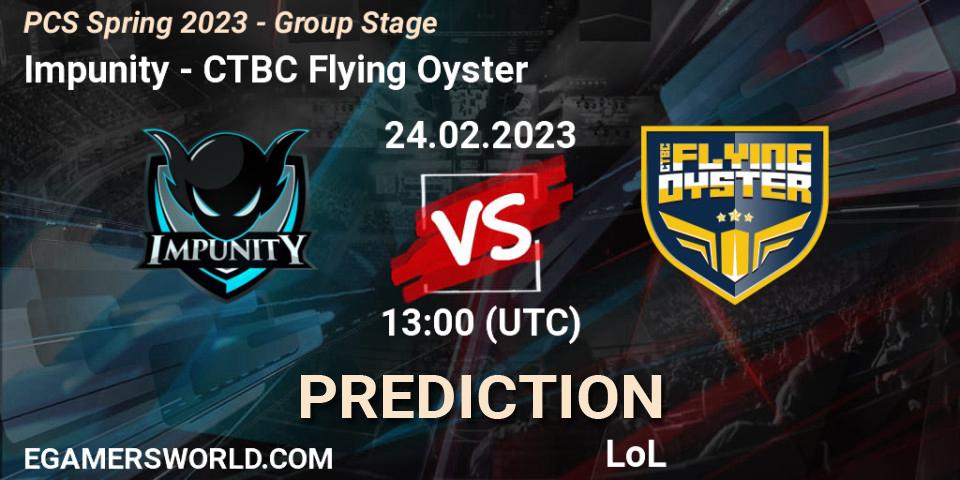 Impunity - CTBC Flying Oyster: прогноз. 10.02.23, LoL, PCS Spring 2023 - Group Stage
