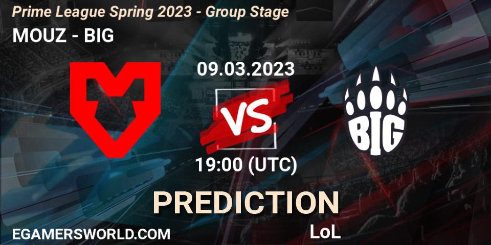 MOUZ - BIG: прогноз. 09.03.2023 at 21:00, LoL, Prime League Spring 2023 - Group Stage