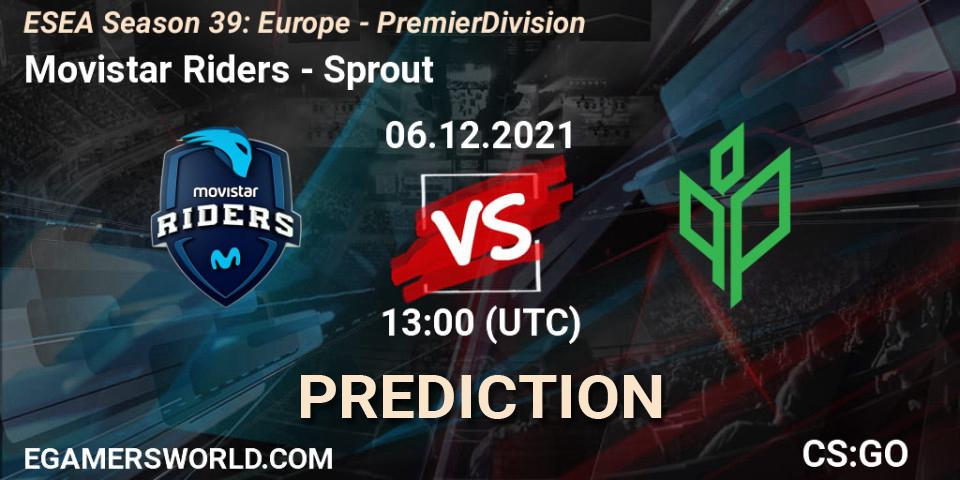 Movistar Riders - Sprout: прогноз. 06.12.2021 at 17:00, Counter-Strike (CS2), ESEA Season 39: Europe - Premier Division