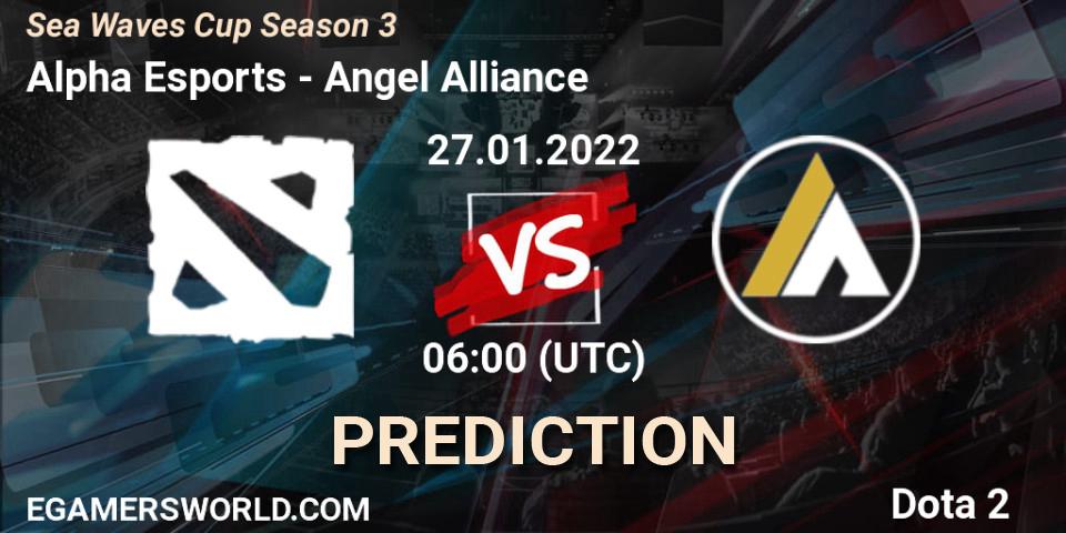 Alpha Esports - Angel Alliance: прогноз. 27.01.2022 at 06:11, Dota 2, Sea Waves Cup Season 3