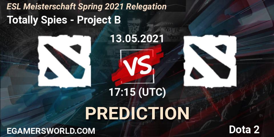 Totally Spies - Project B: прогноз. 13.05.2021 at 17:16, Dota 2, ESL Meisterschaft Spring 2021 Relegation