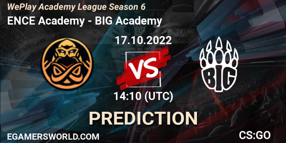 ENCE Academy - BIG Academy: прогноз. 17.10.2022 at 14:00, Counter-Strike (CS2), WePlay Academy League Season 6