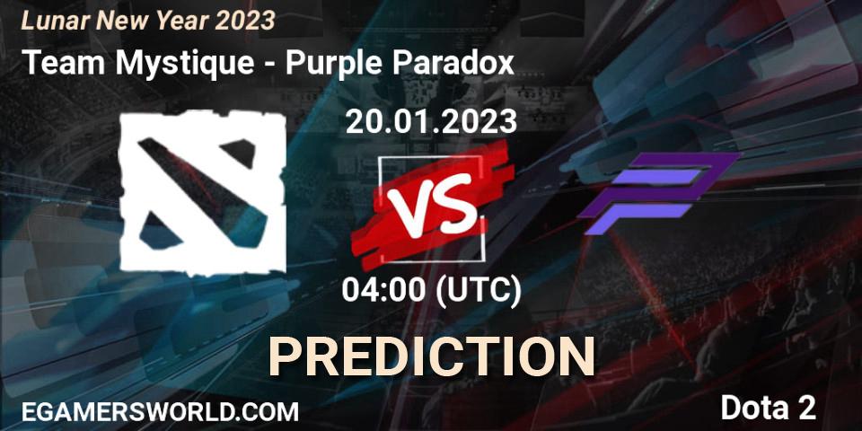 Team Mystique - Purple Paradox: прогноз. 20.01.2023 at 10:14, Dota 2, Lunar New Year 2023