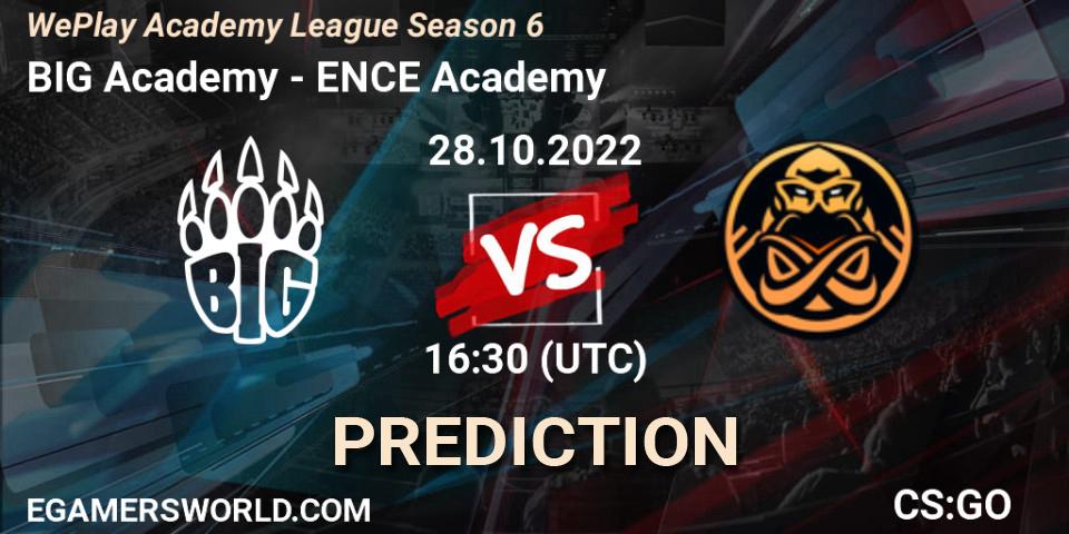 BIG Academy - ENCE Academy: прогноз. 24.10.2022 at 18:50, Counter-Strike (CS2), WePlay Academy League Season 6
