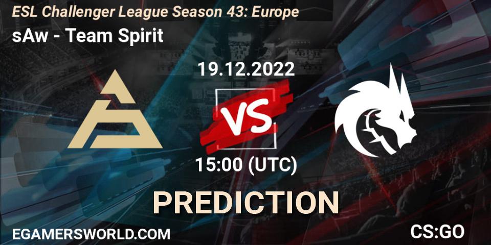 sAw - Team Spirit: прогноз. 19.12.2022 at 15:00, Counter-Strike (CS2), ESL Challenger League Season 43: Europe