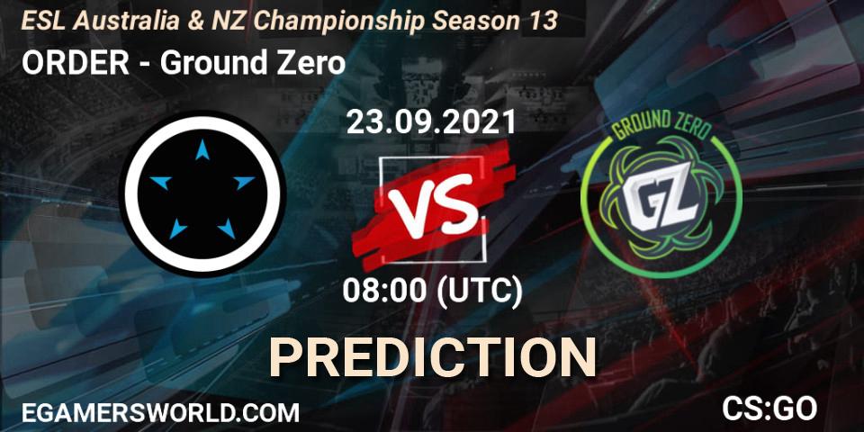 ORDER - Hazard: прогноз. 23.09.2021 at 08:00, Counter-Strike (CS2), ESL Australia & NZ Championship Season 13