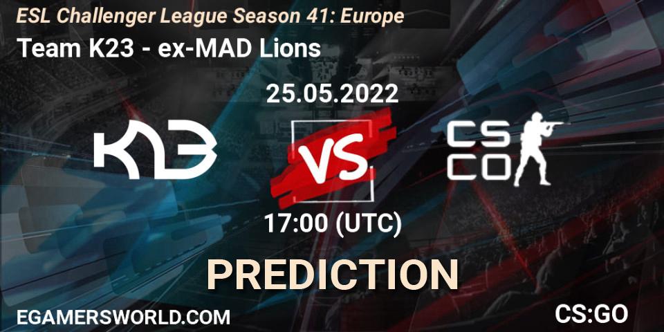 Team K23 - ex-MAD Lions: прогноз. 28.05.2022 at 17:00, Counter-Strike (CS2), ESL Challenger League Season 41: Europe