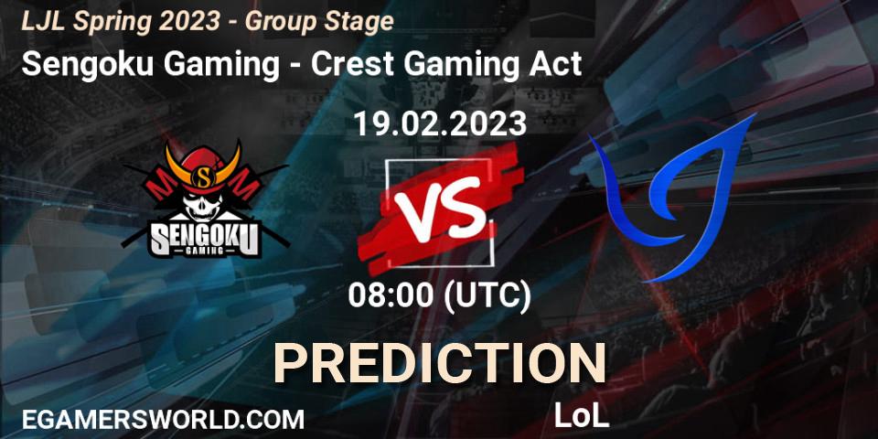 Sengoku Gaming - Crest Gaming Act: прогноз. 19.02.2023 at 08:00, LoL, LJL Spring 2023 - Group Stage