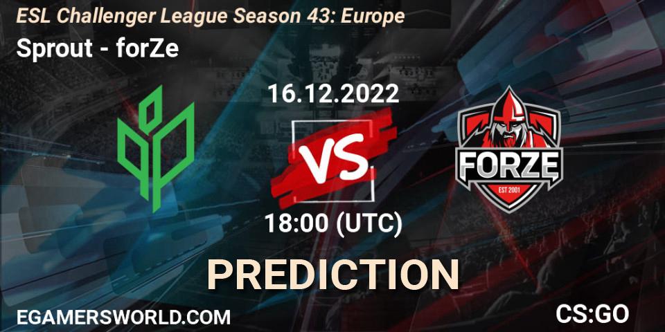 Sprout - forZe: прогноз. 16.12.2022 at 18:00, Counter-Strike (CS2), ESL Challenger League Season 43: Europe