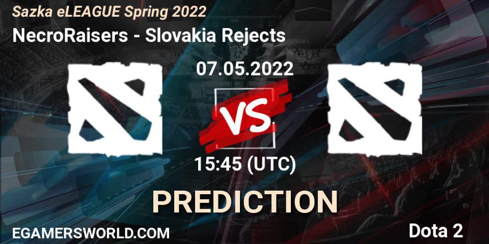 NecroRaisers - Slovakia Rejects: прогноз. 07.05.2022 at 16:15, Dota 2, Sazka eLEAGUE Spring 2022