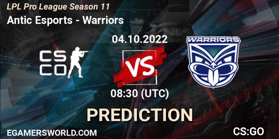 Antic Esports - Warriors: прогноз. 04.10.2022 at 08:30, Counter-Strike (CS2), LPL Pro League 2022 Season 2