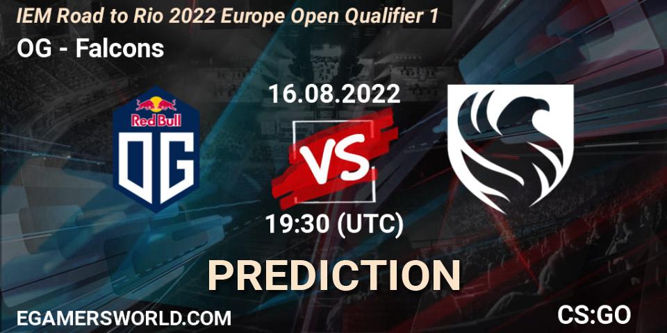 OG - Falcons: прогноз. 16.08.2022 at 19:40, Counter-Strike (CS2), IEM Road to Rio 2022 Europe Open Qualifier 1