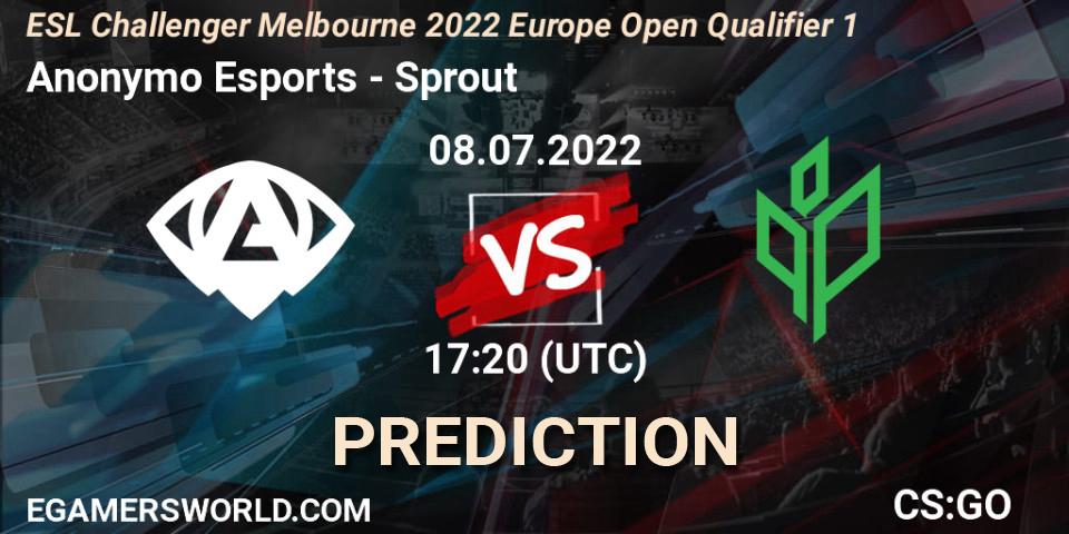 Anonymo Esports - Sprout: прогноз. 08.07.2022 at 17:30, Counter-Strike (CS2), ESL Challenger Melbourne 2022 Europe Open Qualifier 1