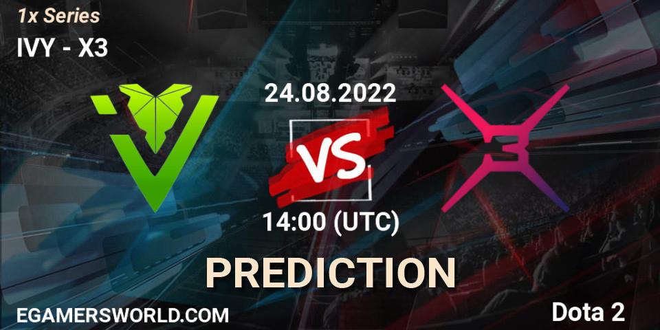 IVY - X3: прогноз. 24.08.2022 at 14:00, Dota 2, 1x Series